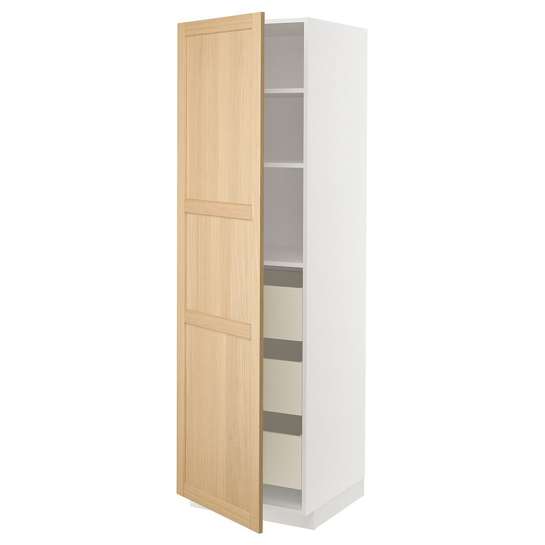 METOD / MAXIMERA Шкаф высокий с ящиками, белый / дуб Forsbacka, 60x60x200 см