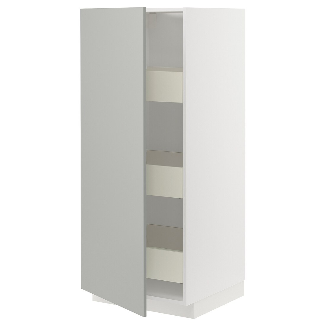 METOD / MAXIMERA Шкаф высокий с ящиками, белый / Хавсторп светло-серый, 60x60x140 см