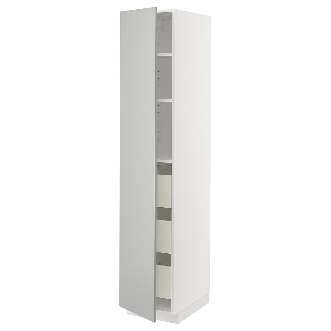 METOD / MAXIMERA Шкаф высокий с ящиками, белый / Хавсторп светло-серый, 40x60x200 см