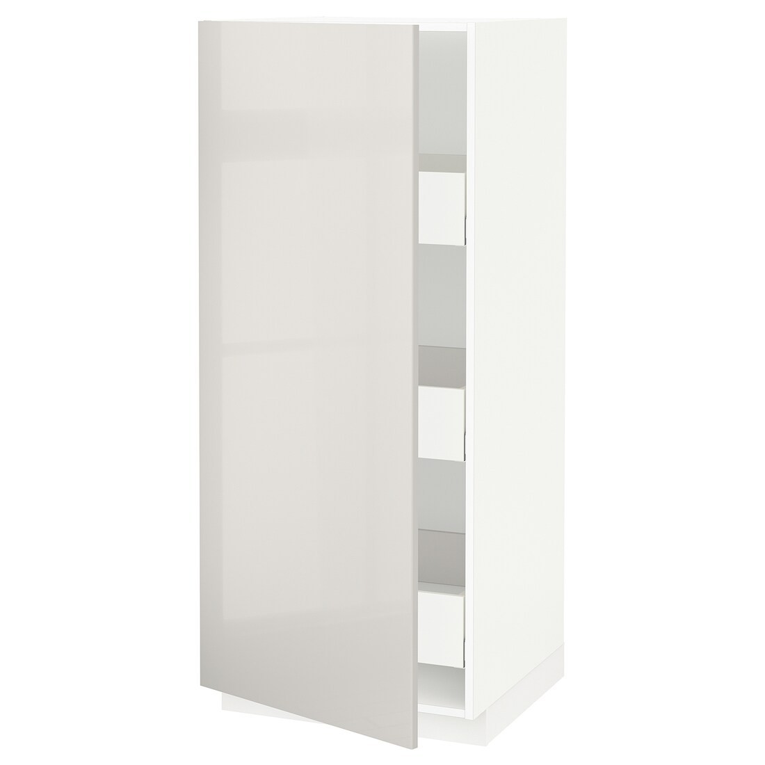 METOD МЕТОД / MAXIMERA МАКСИМЕРА Шкаф высокий с ящиками, белый / Ringhult светло-серый, 60x60x140 см