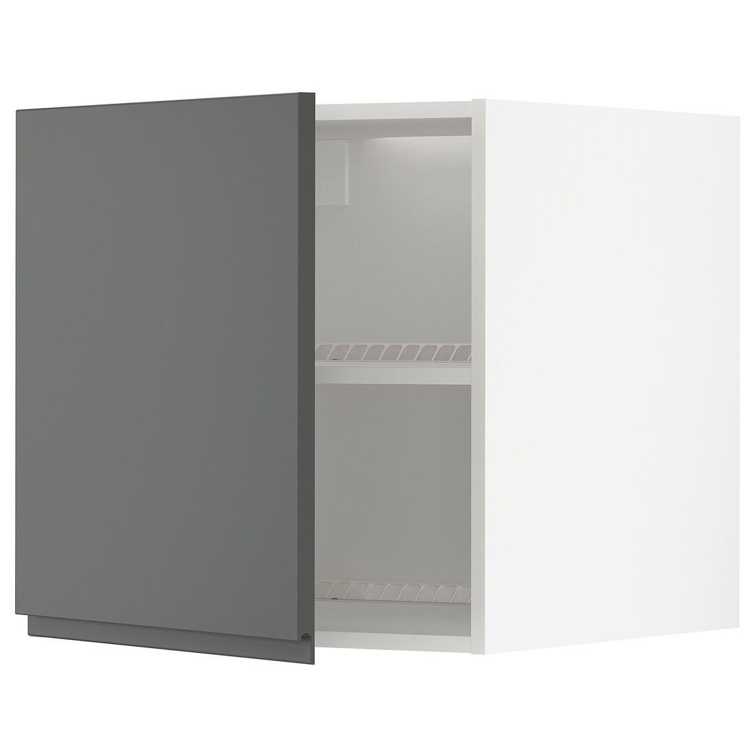 METOD МЕТОД Верхний шкаф для холодильника / морозильника, белый / Voxtorp темно-серый, 60x60 см