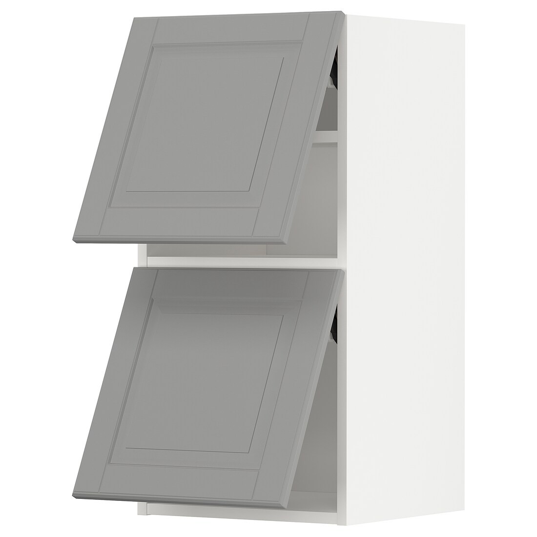 METOD МЕТОД Навесной горизонтальный шкаф / 2 двери, белый / Bodbyn серый, 40x80 см