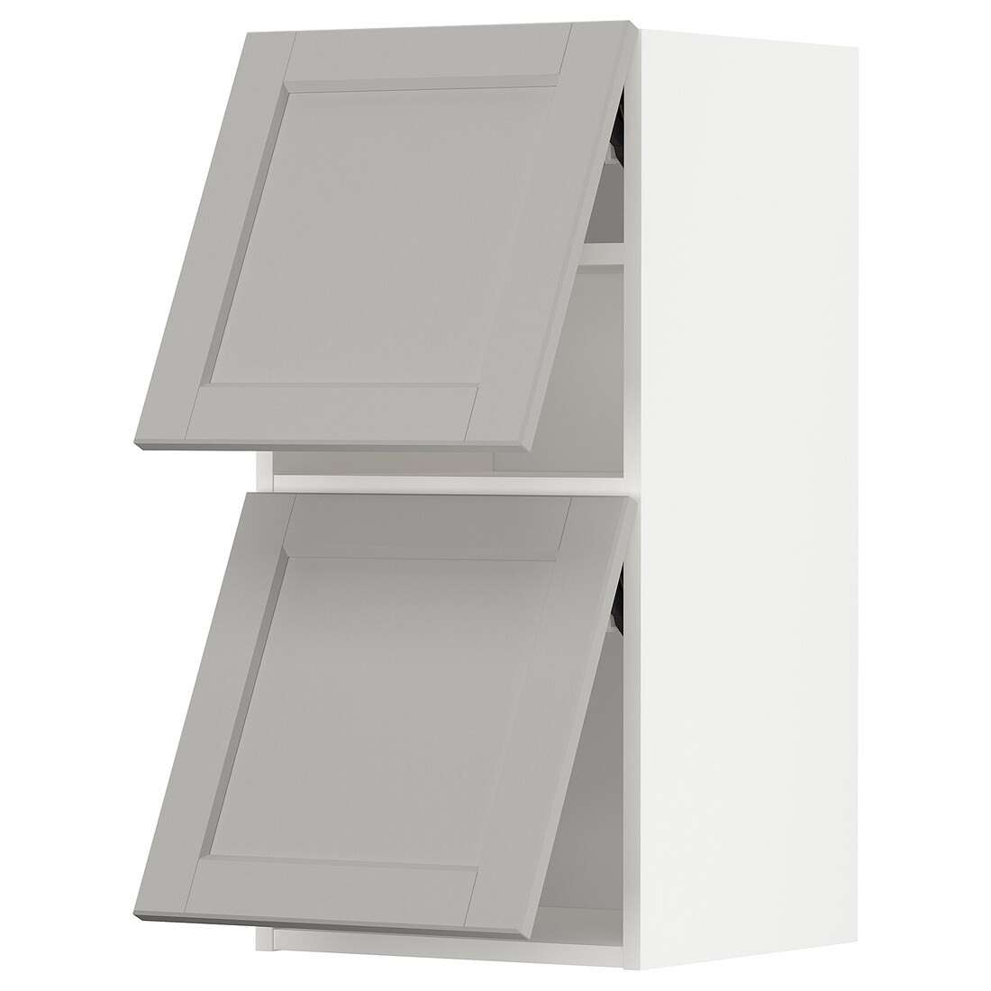 METOD МЕТОД Навесной горизонтальный шкаф / 2 двери, белый / Lerhyttan светло-серый, 40x80 см