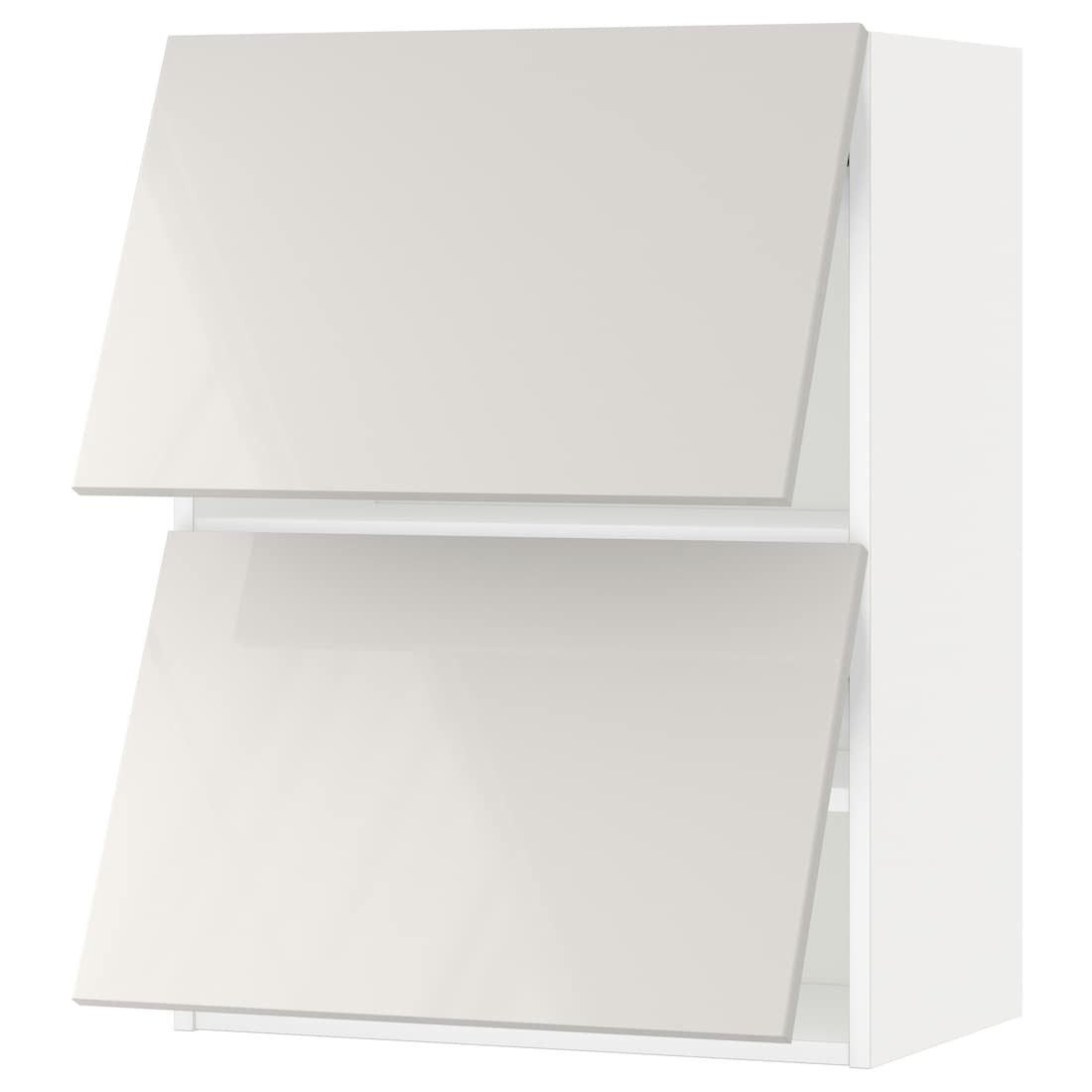 METOD МЕТОД Навесной горизонтальный шкаф / 2 двери, белый / Ringhult светло-серый, 60x80 см