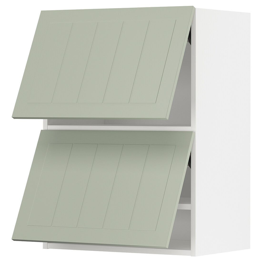 METOD МЕТОД Навесной горизонтальный шкаф / 2двери, нажимной механизм, белый / Stensund светло-зеленый, 60x80 см