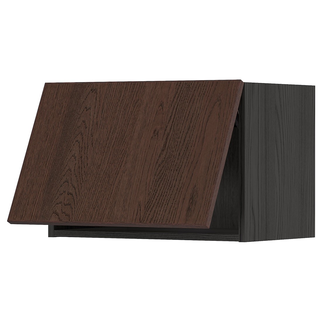 METOD МЕТОД Навесной горизонтальный шкаф, черный / Sinarp коричневый, 60x40 см