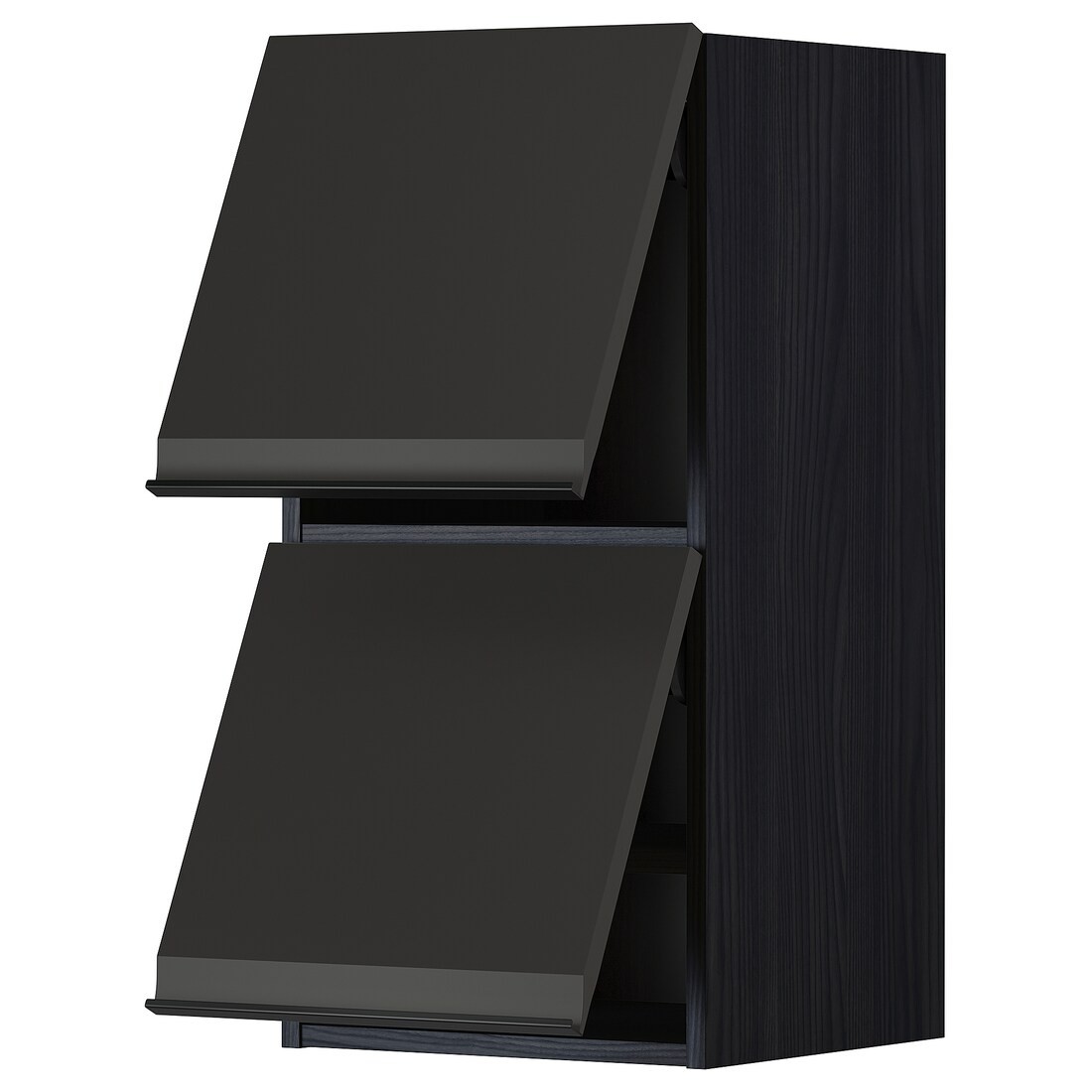 METOD МЕТОД Навесной горизонтальный шкаф / 2 двери, черный / Upplöv матовый антрацит, 40x80 см