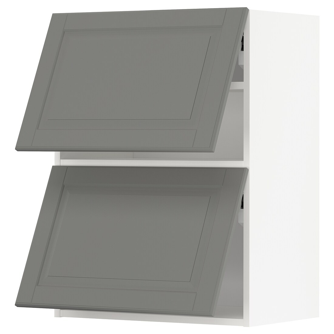 METOD МЕТОД Навесной горизонтальный шкаф / 2 двери, белый / Bodbyn серый, 60x80 см