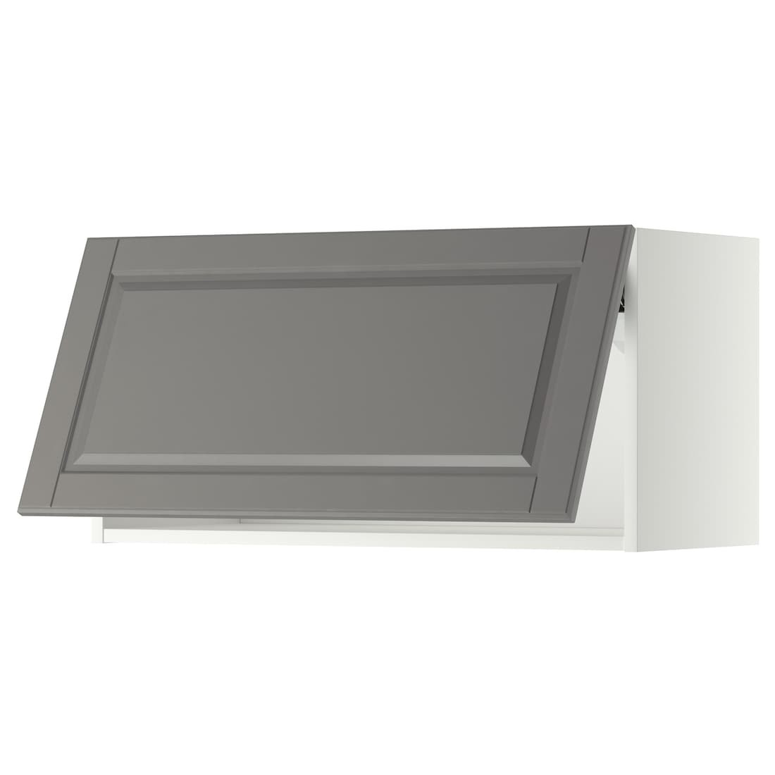 METOD МЕТОД Навесной горизонтальный шкаф, белый / Bodbyn серый, 80x40 см