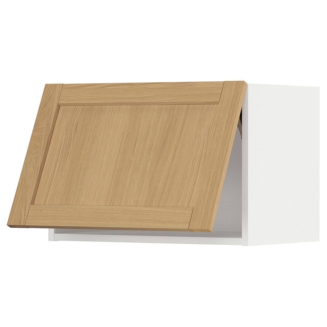 METOD Навесной горизонтальный шкаф, белый / дуб Forsbacka, 60x40 см