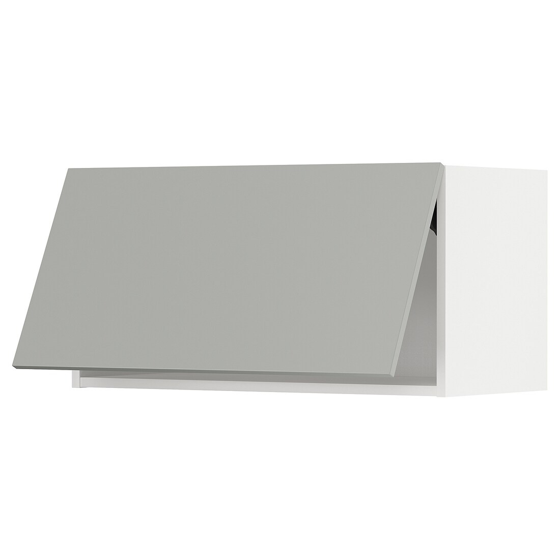 METOD Навесной горизонтальный шкаф, нажимной механизм, белый / Хавсторп светло-серый, 80x40 см