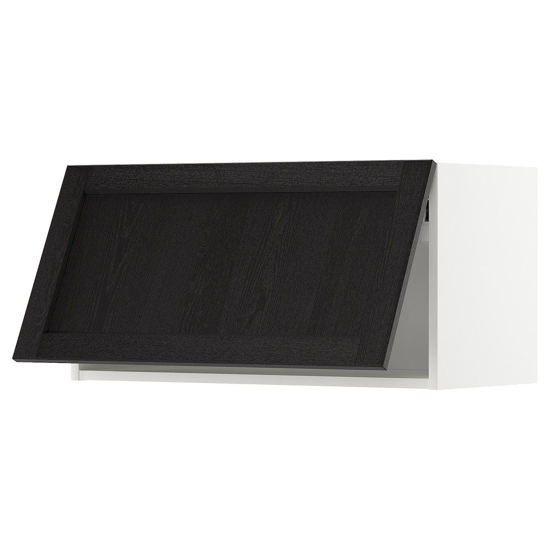 METOD МЕТОД Навесной горизонтальный шкаф, белый / Lerhyttan черная морилка, 80x40 см