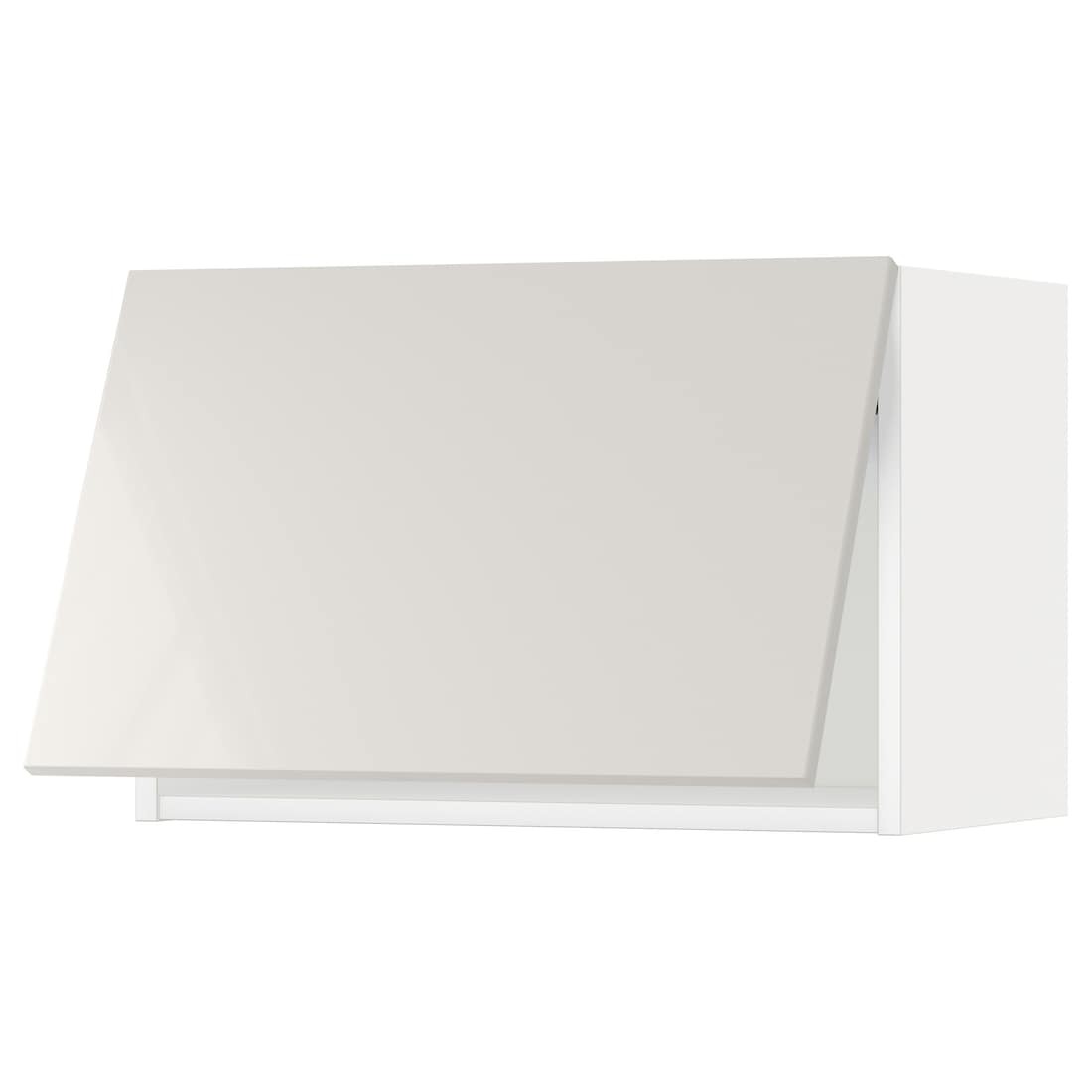 METOD МЕТОД Навесной горизонтальный шкаф, белый / Ringhult светло-серый, 60x40 см