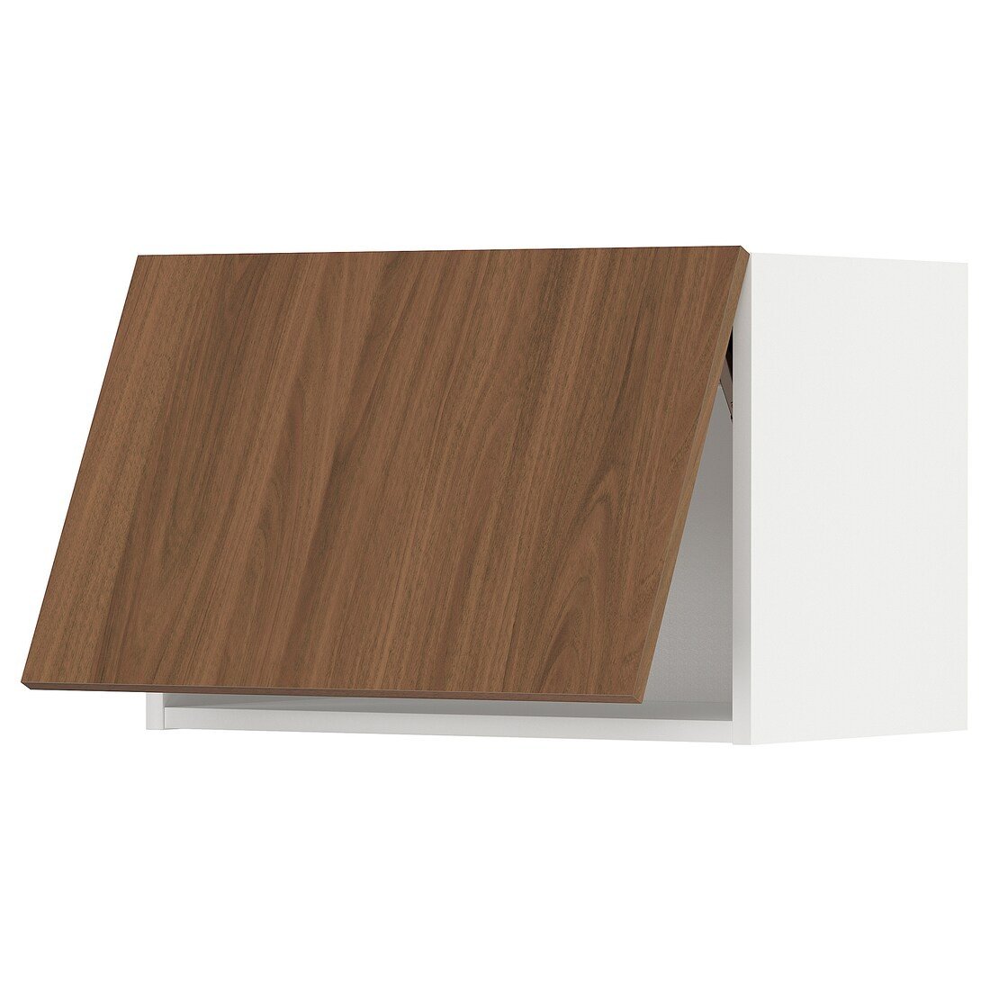 METOD Навесной горизонтальный шкаф, белый / Имитация коричневого ореха, 60x40 см