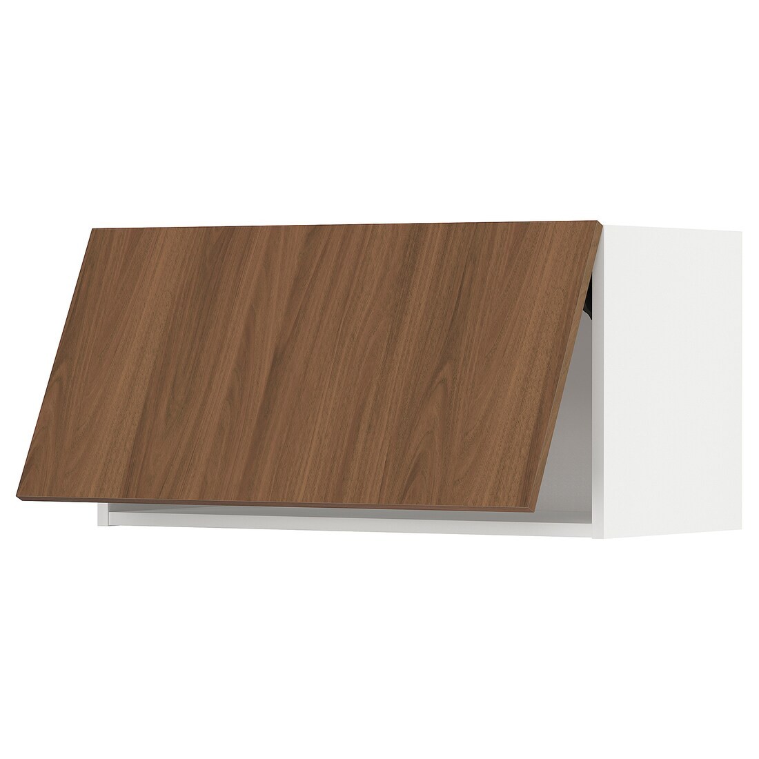 METOD Навесной горизонтальный шкаф, белый / Имитация коричневого ореха, 80x40 см