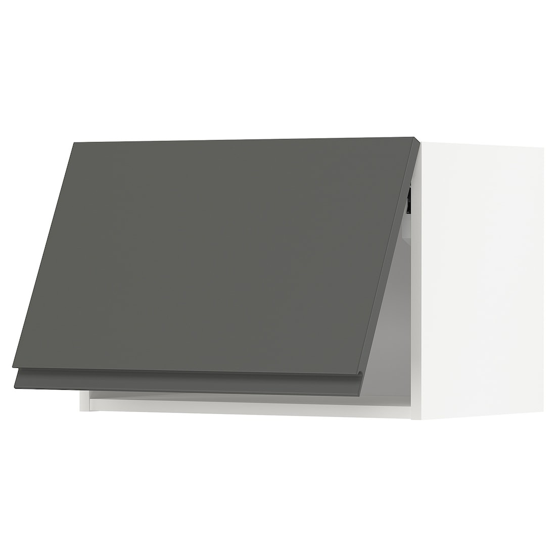 METOD МЕТОД Навесной горизонтальный шкаф, белый / Voxtorp темно-серый, 60x40 см