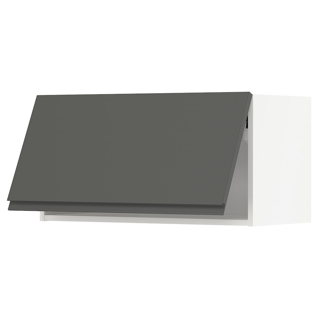 METOD МЕТОД Навесной горизонтальный шкаф, белый / Voxtorp темно-серый, 80x40 см
