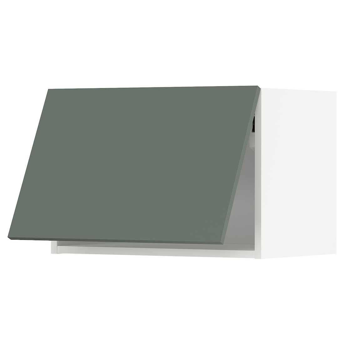 METOD МЕТОД Навесной горизонтальный шкаф, белый / Bodarp серо-зеленый, 60x40 см