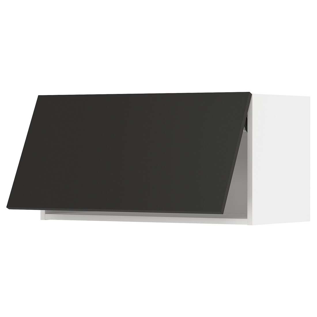 METOD МЕТОД Навесной горизонтальный шкаф, белый / Nickebo матовый антрацит, 80x40 см