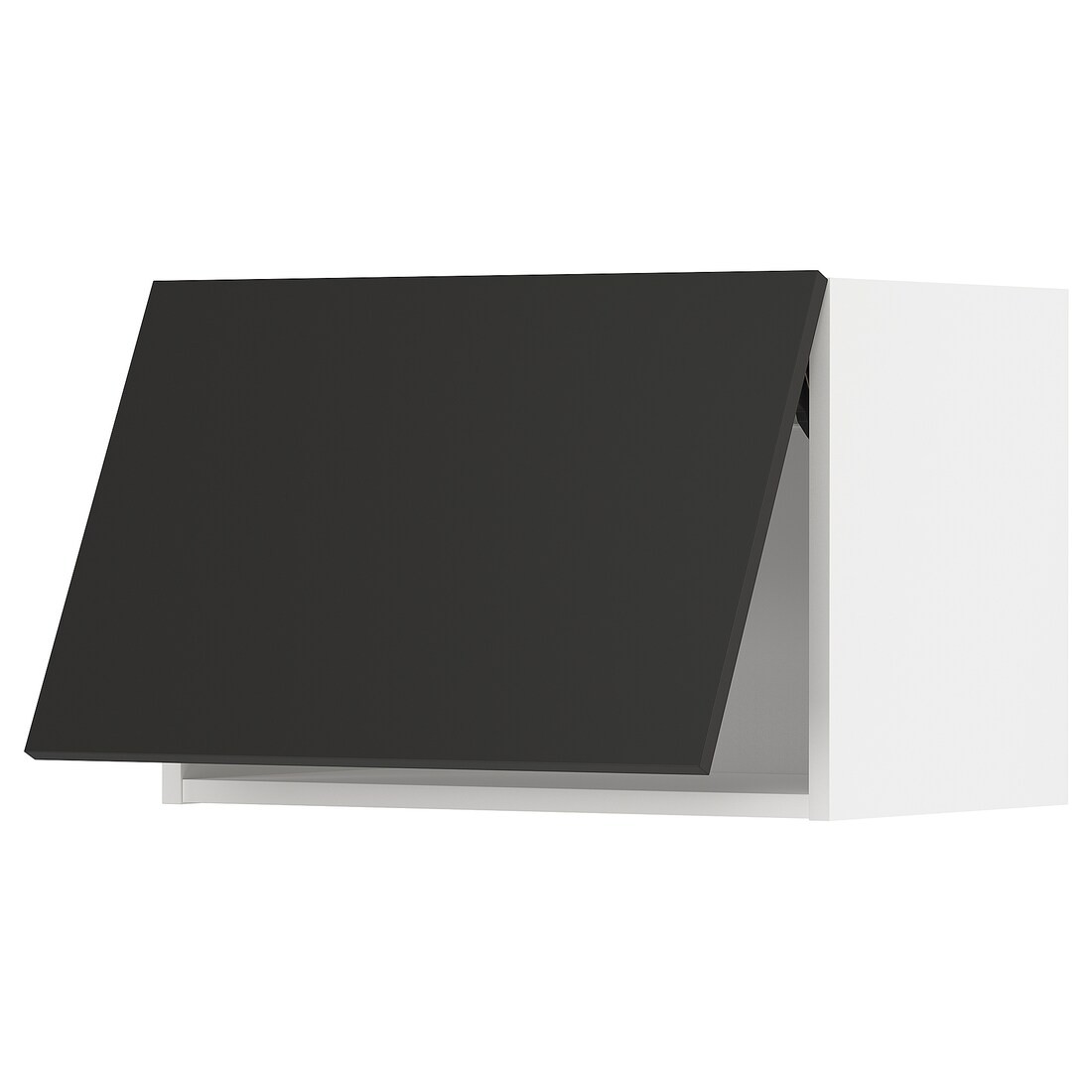 METOD МЕТОД Навесной горизонтальный шкаф, белый / Nickebo матовый антрацит, 60x40 см