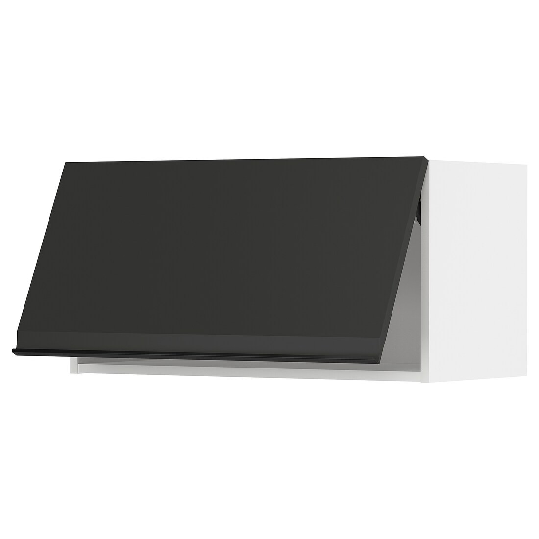 METOD МЕТОД Навесной горизонтальный шкаф, белый / Upplöv матовый антрацит, 80x40 см