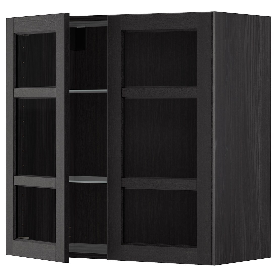 METOD МЕТОД Навесной шкаф, черный / Lerhyttan черная морилка, 80x80 см