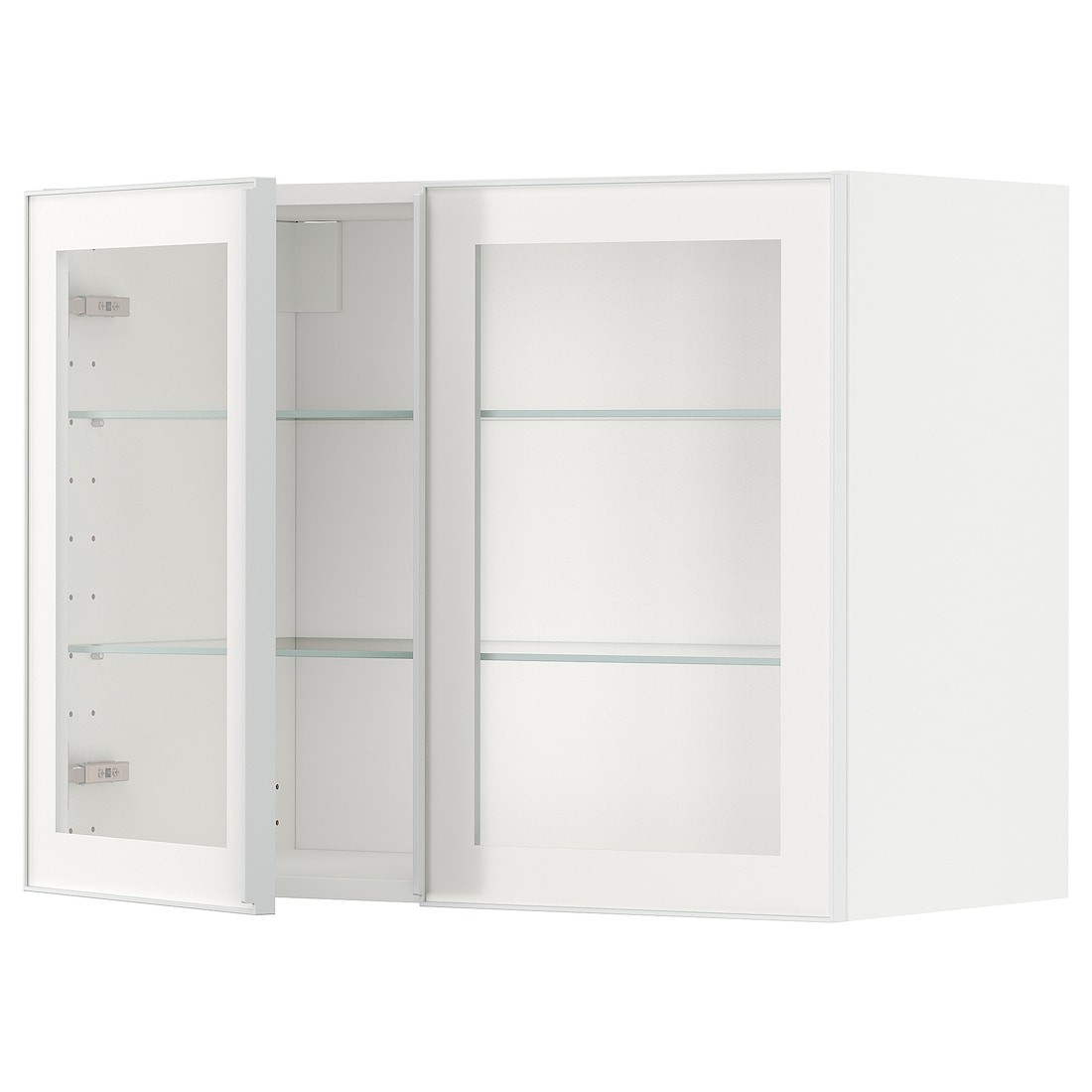 METOD МЕТОД Навесной шкаф, белый / Hesta белое прозрачное стекло, 80x60 см