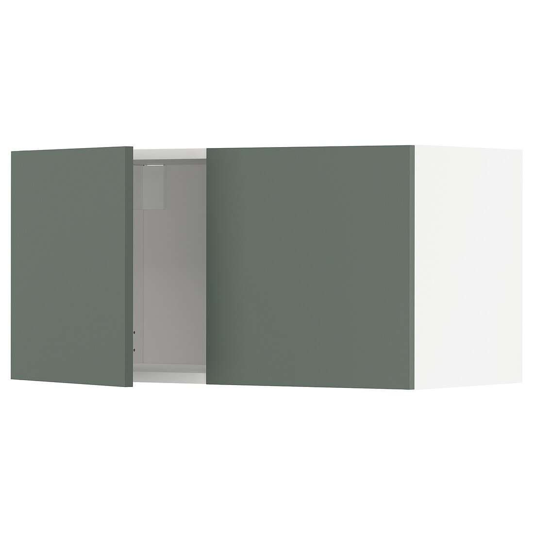 METOD МЕТОД Навесной шкаф с 2 дверями, белый / Bodarp серо-зеленый, 80x40 см
