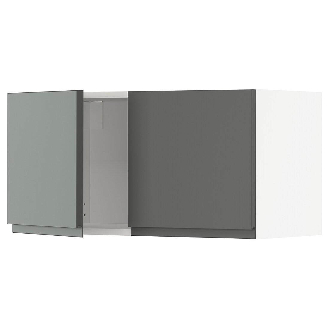 METOD МЕТОД Навесной шкаф с 2 дверями, белый / Voxtorp темно-серый, 80x40 см