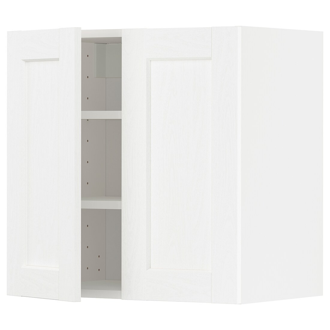 METOD МЕТОД Навесной шкаф с полками / 2 дверцы, белый Enköping / белый имитация дерева, 60x60 см