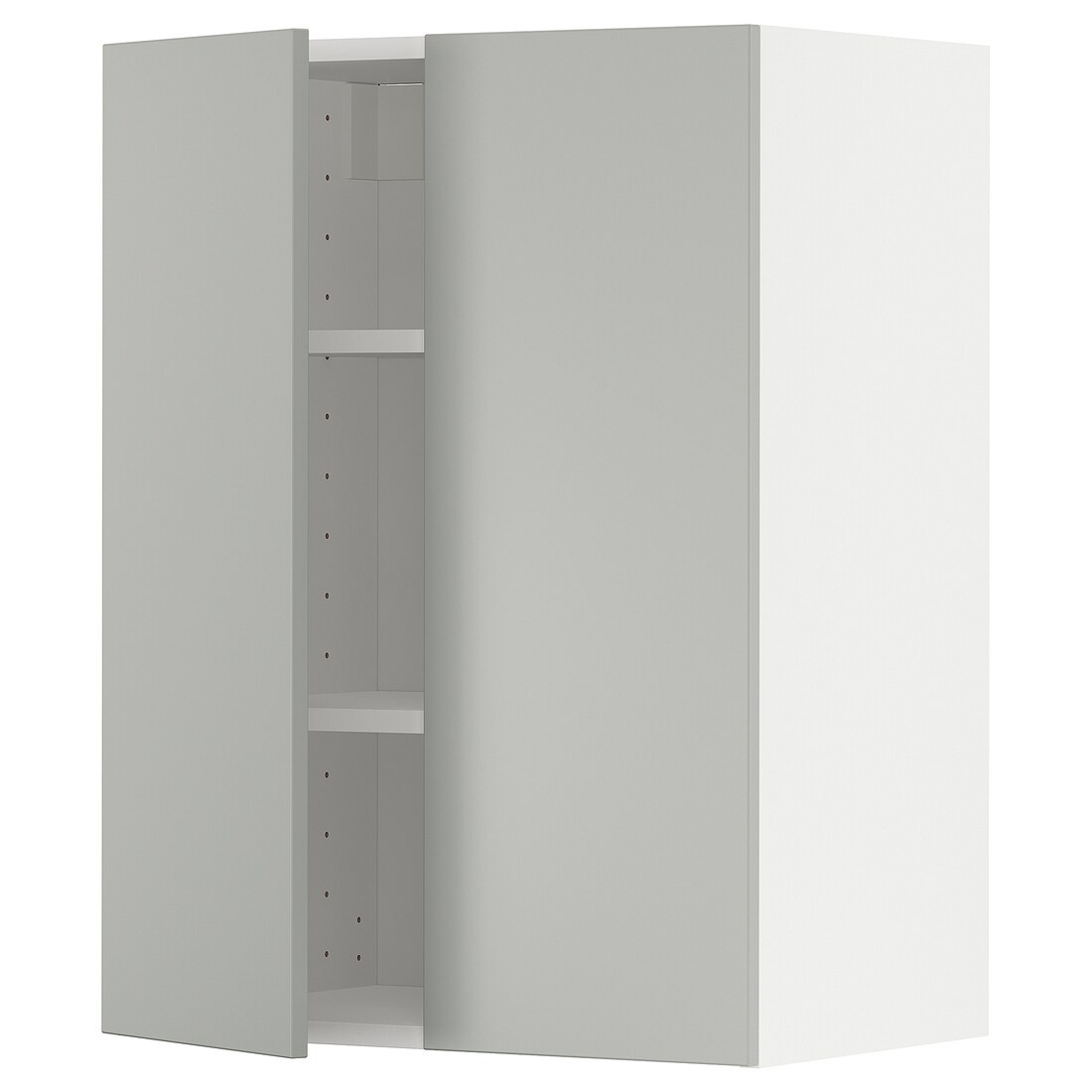 METOD Навесной шкаф с полками / 2 дверцы, белый / Хавсторп светло-серый, 60x80 см