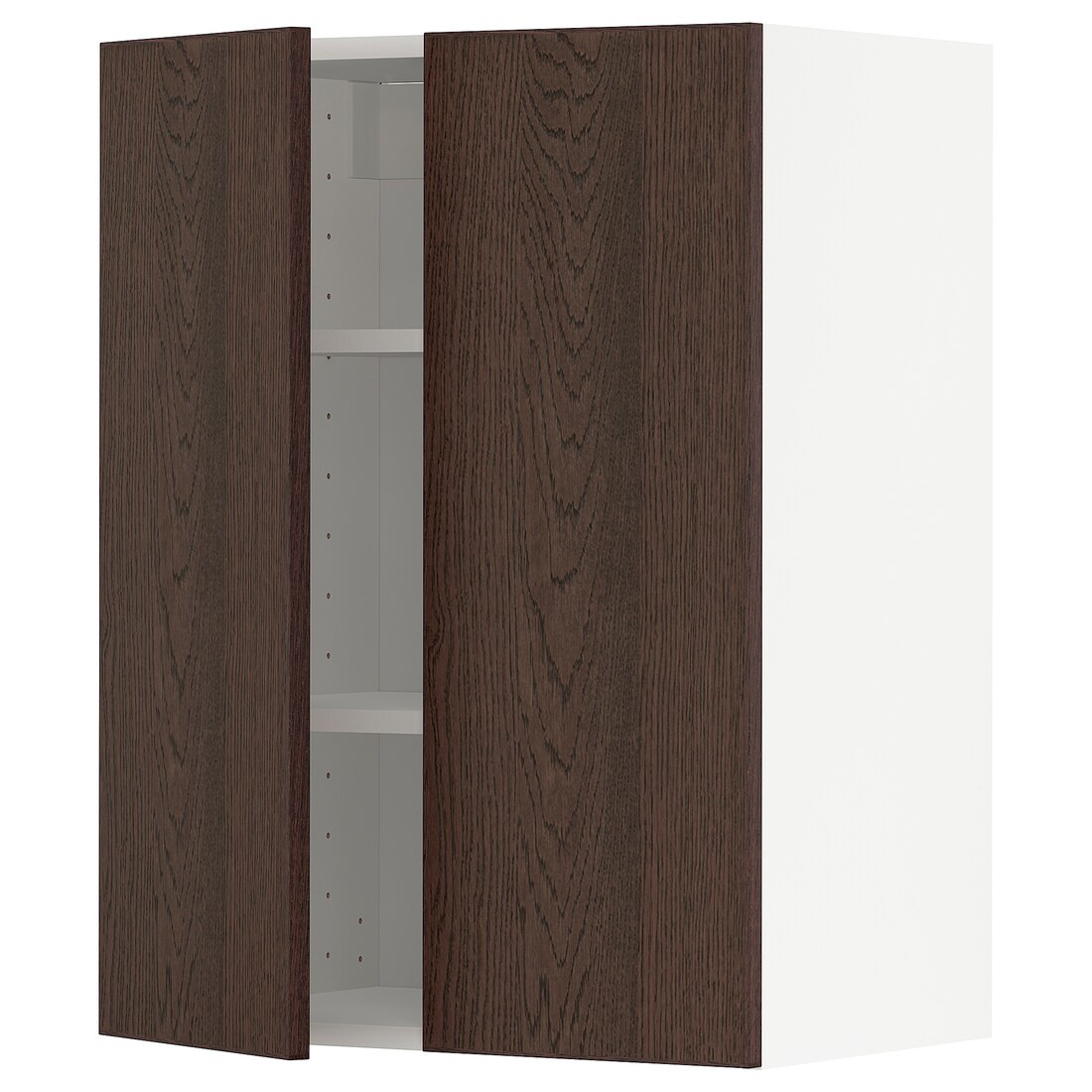 METOD МЕТОД Навесной шкаф с полками / 2 дверцы, белый / Sinarp коричневый, 60x80 см