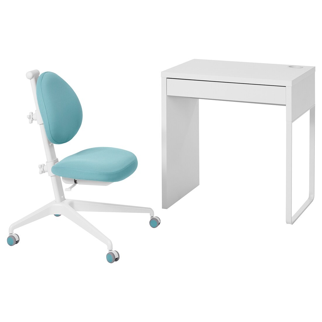 MICKE / DAGNAR Письменный стол и стул, белый / бирюзовый