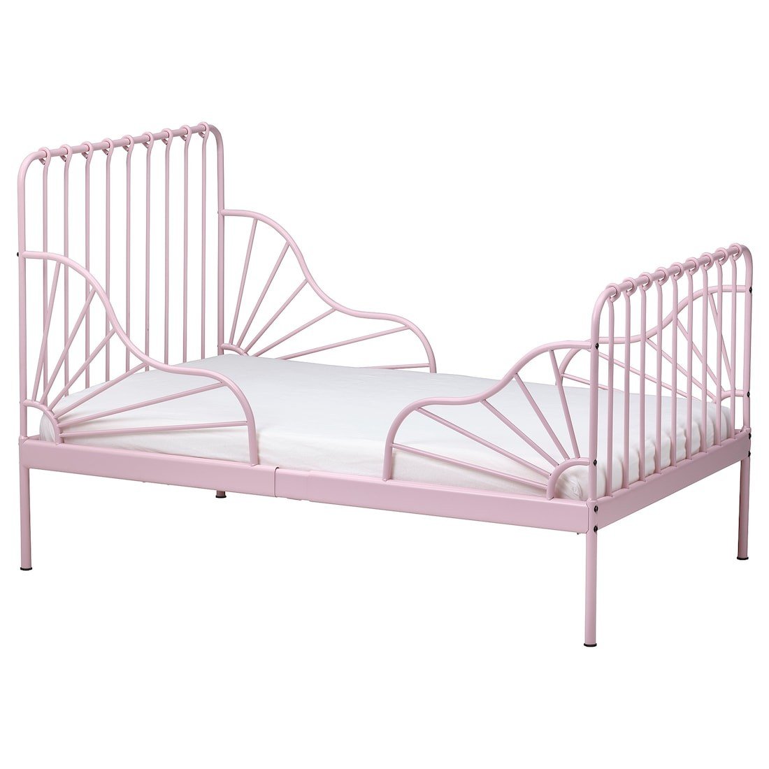 MINNEN МИННЕН Раздвижная кровать, светло-розовый, 80x200 см