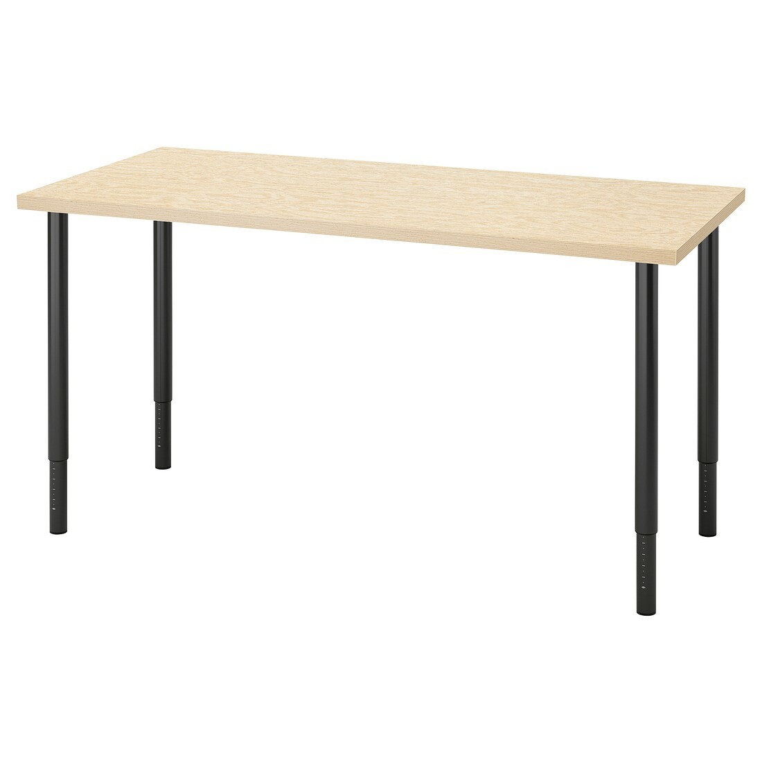 MITTCIRKEL / OLOV Письменный стол, эффект яркой сосны/черного цвета, 140x60 см