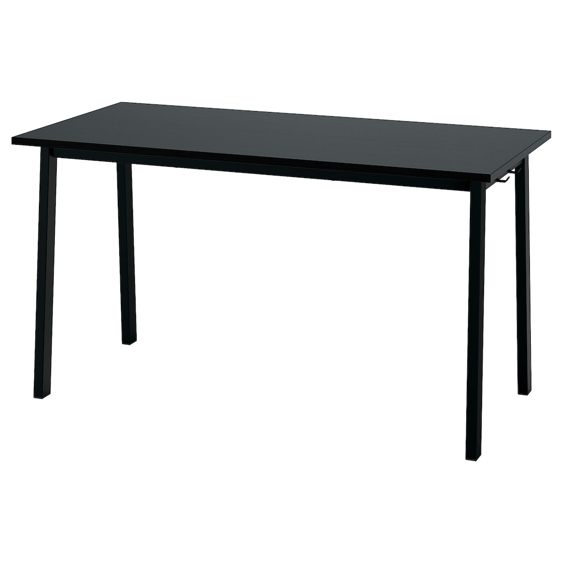 MITTZON конференц-стол, ясеневый шпон черная морилка / черный, 140x68x75 см