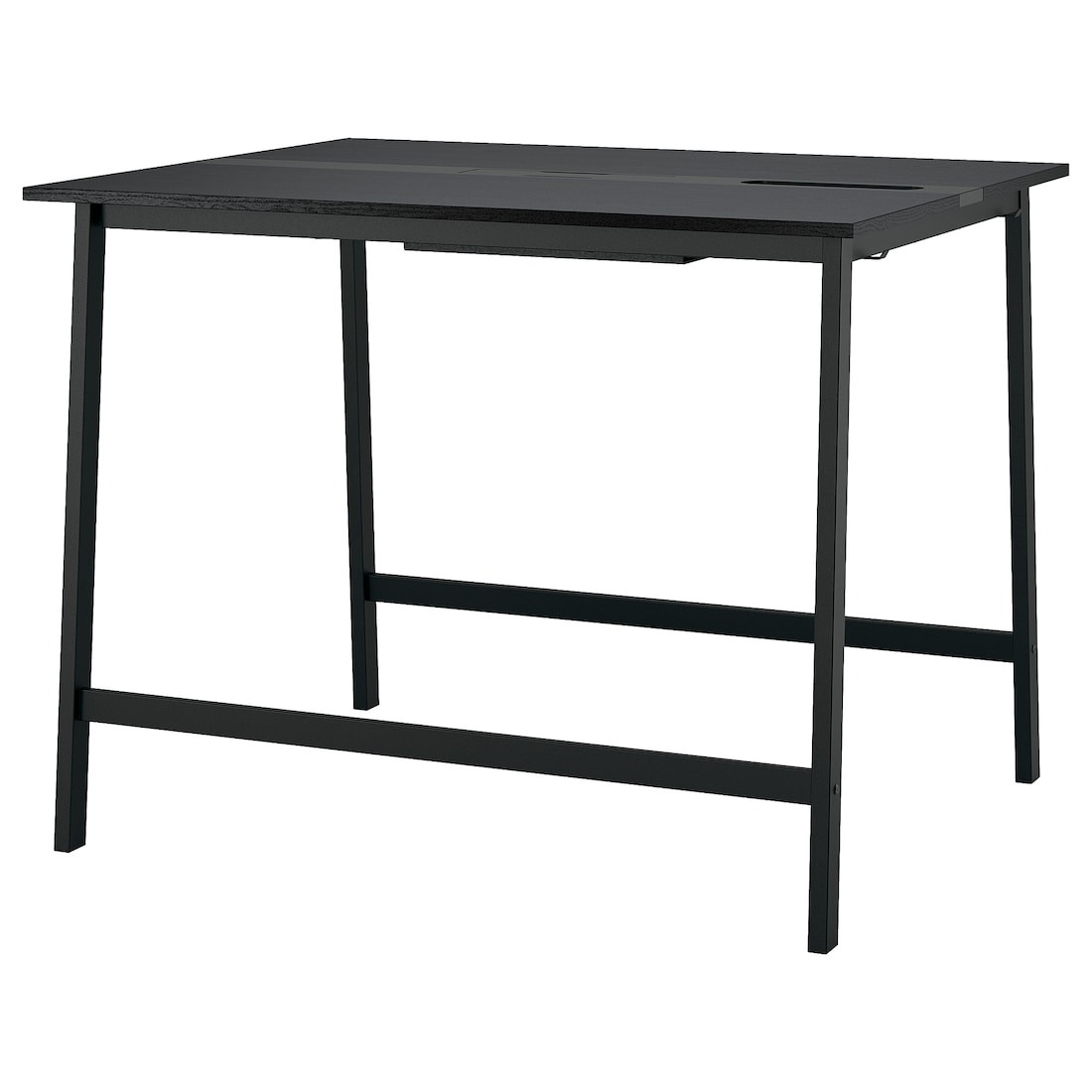 MITTZON конференц-стол, ясеневый шпон черная морилка / черный, 140x108x105 см
