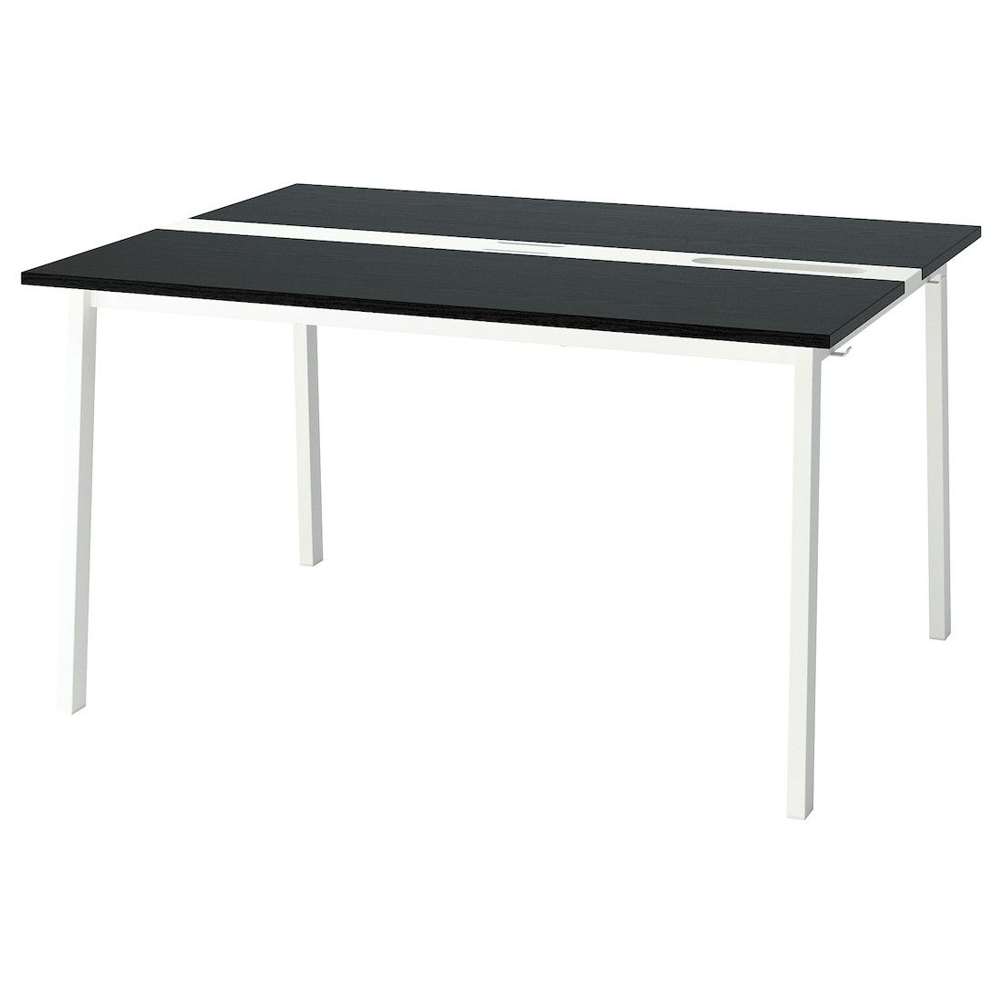 MITTZON конференц-стол, ясеневый шпон черная морилка / белый, 140x108x75 см