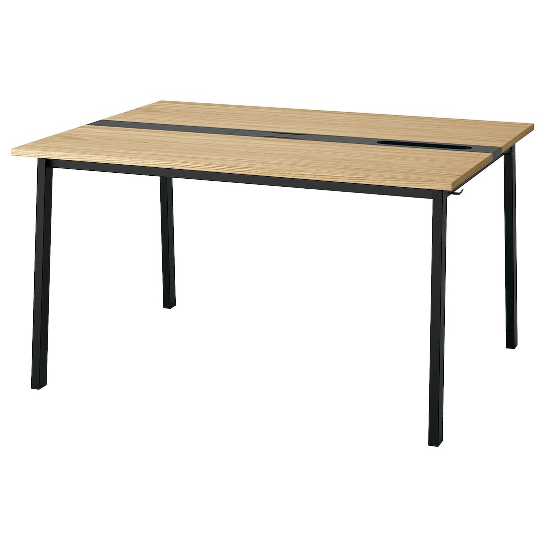 MITTZON конференц-стол, шпон дуба / черный, 140x108x75 см