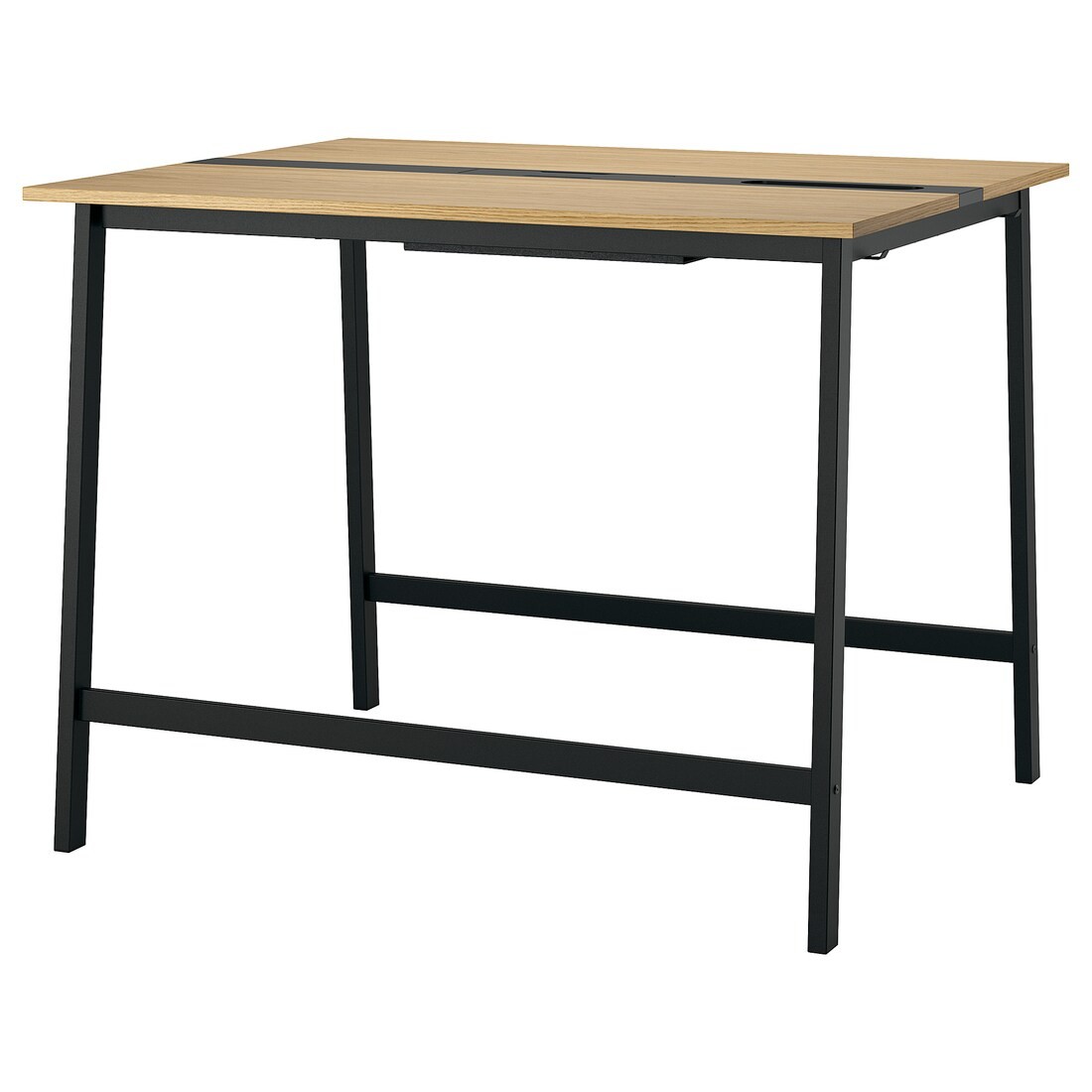 MITTZON конференц-стол, шпон дуба / черный, 140x108x105 см