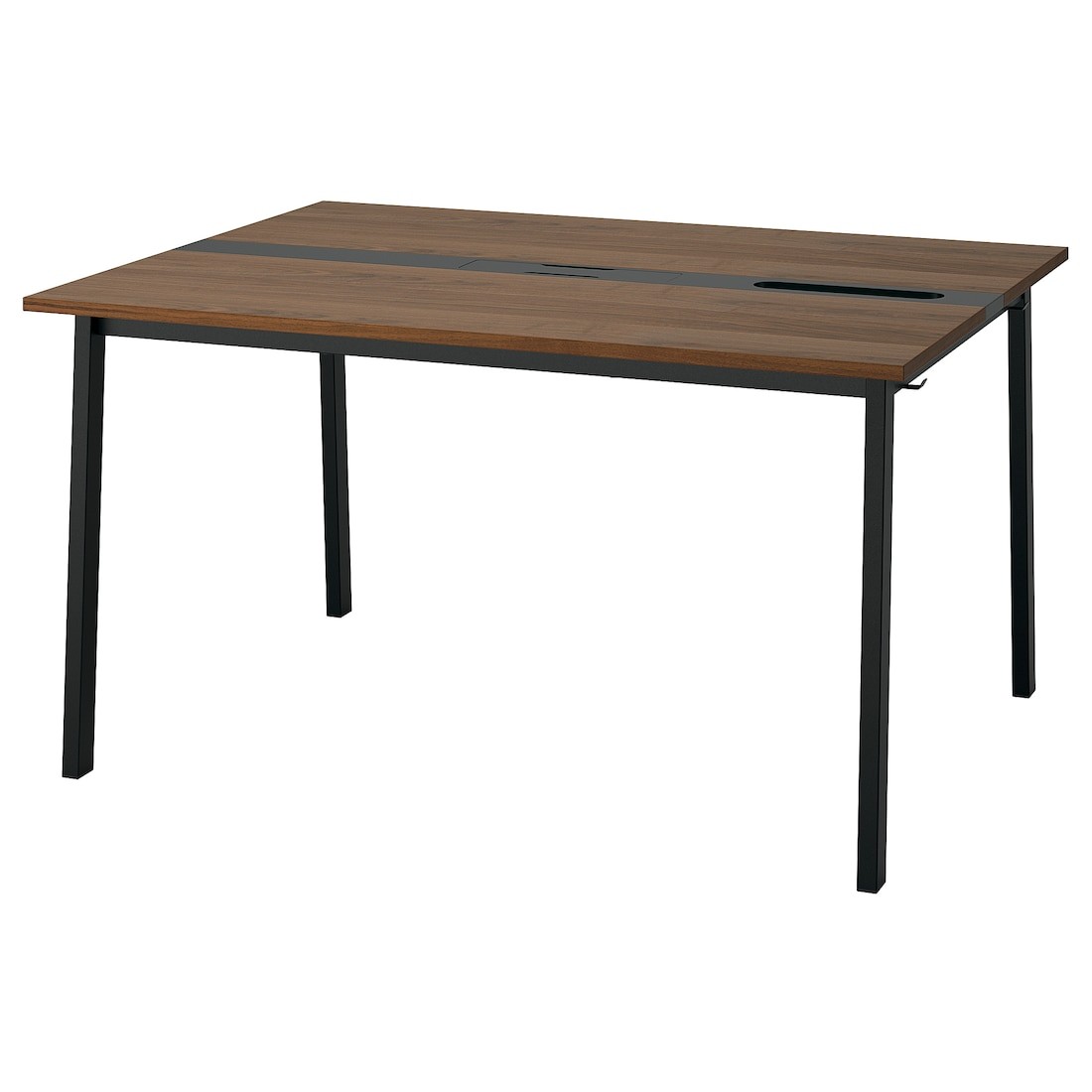MITTZON конференц-стол, орех/черный, 140x108x75 см