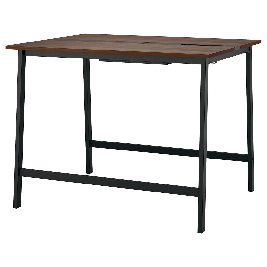MITTZON конференц-стол, орех/черный, 140x108x105 см