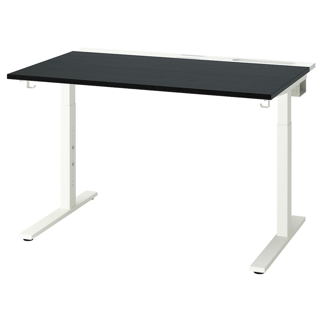 MITTZON письменный стол, черный ясеневой шпон/белый, 120x80 см