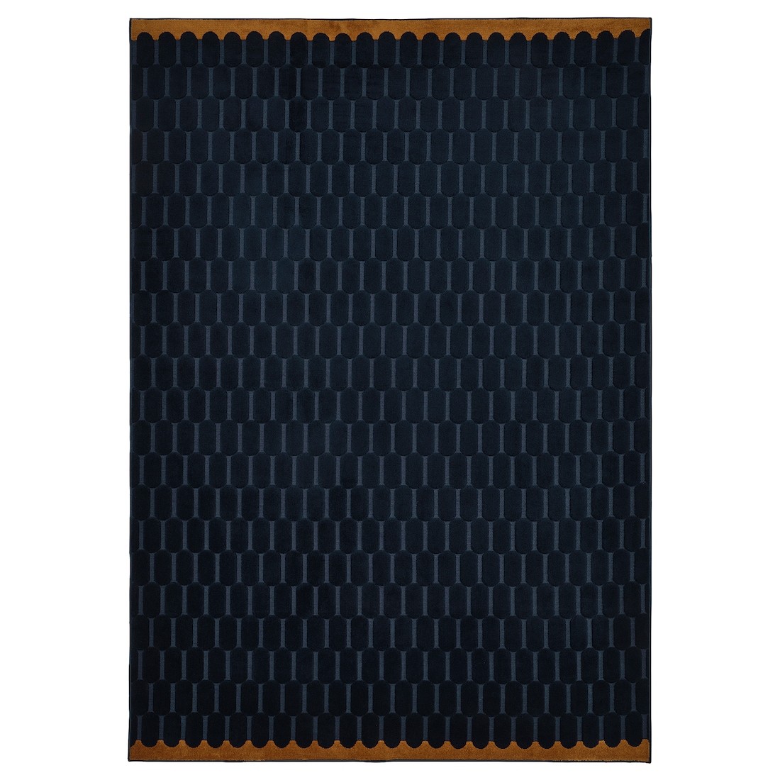 NÖVLING Ковер с коротким ворсом, темно-синий / медово-коричневый, 170x240 см