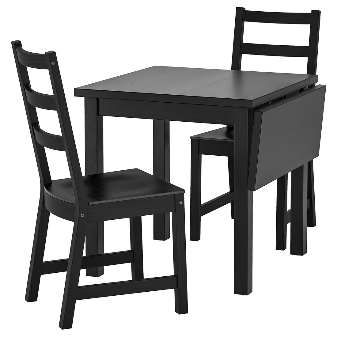 NORDVIKEN / NORDVIKEN Стол и 2 стула, черный / черный, 74/104x74 см