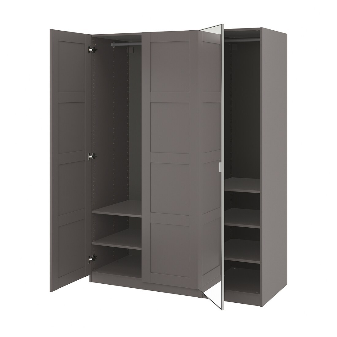 PAX / BERGSBO/ÅHEIM Комбинация шкафов, темно-серый темно-серый/зеркальный, 150x60x201 см