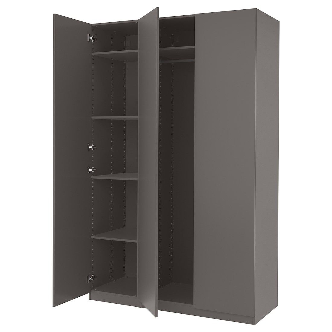 PAX ПАКС / FORSAND ФОРСАНД Комбинация шкафов, темно-серый / темно-серый, 150x60x236 см