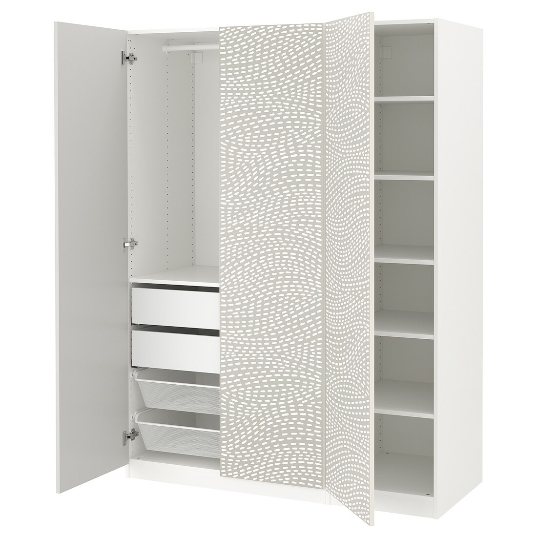PAX / MISTUDDEN Комбинация шкафов, белый/серый узор, 150x60x201 см