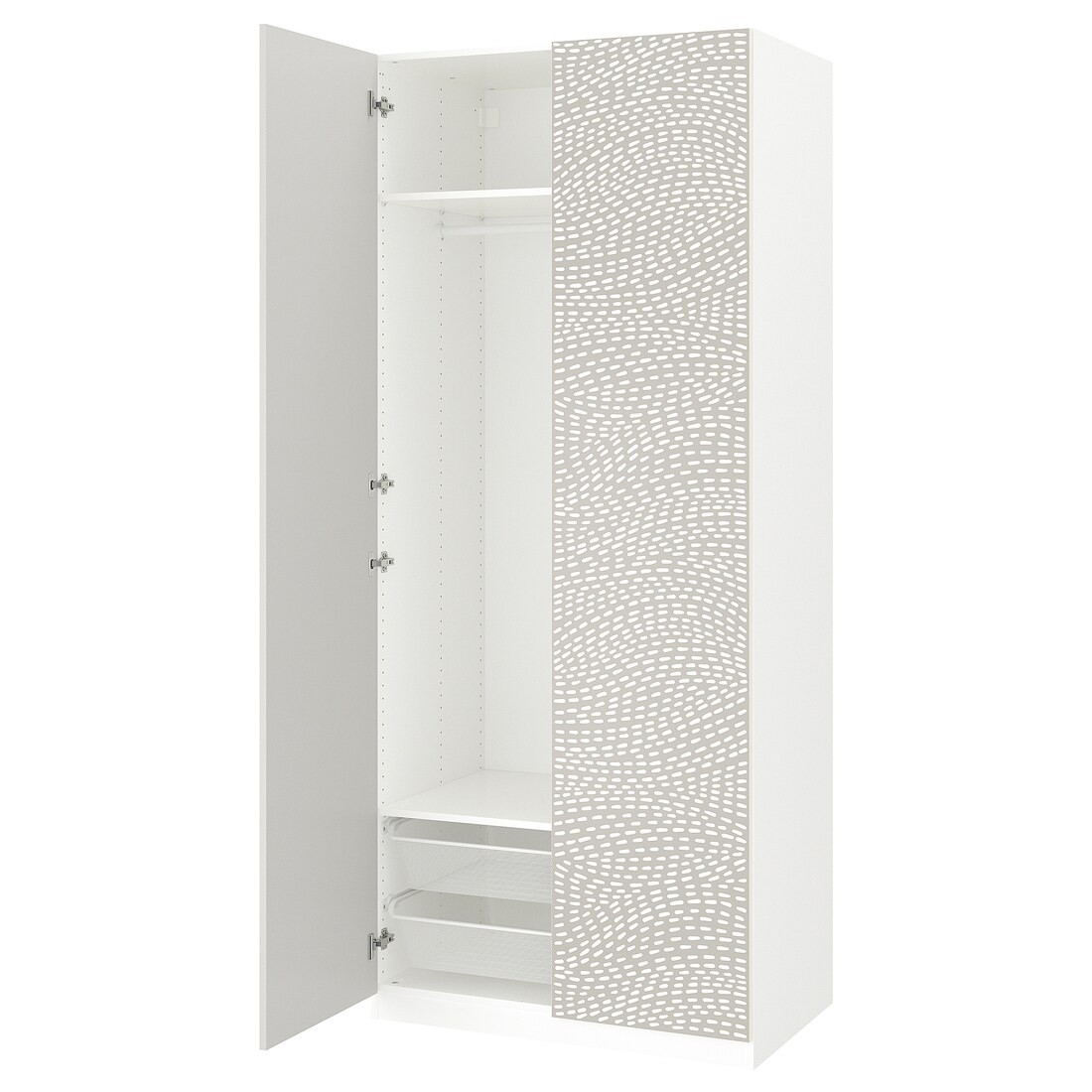 PAX / MISTUDDEN Комбинация шкафов, белый/серый узор, 100x60x236 см
