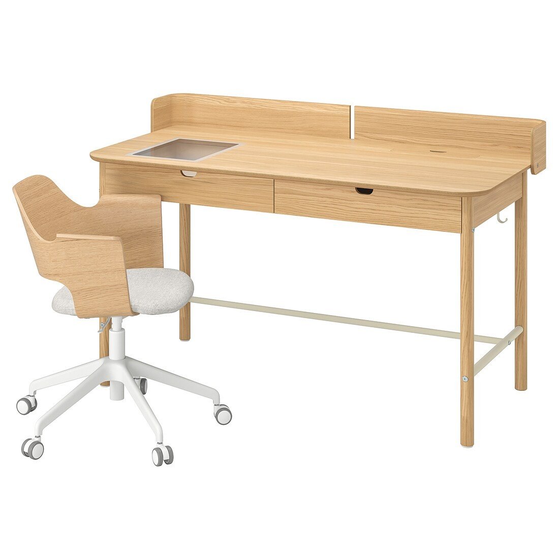 RIDSPÖ / FJÄLLBERGET Письменный стол и стул, бежевый дуб